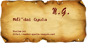 Mádai Gyula névjegykártya