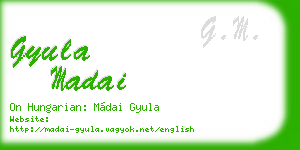 gyula madai business card