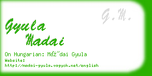 gyula madai business card